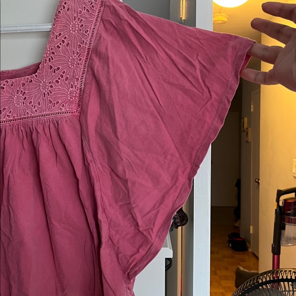 Pink Square Neck Women's Top - Picture 3 of 4